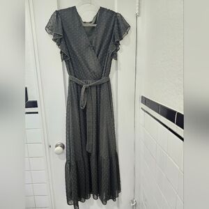 Elegant Swiss Polka DOT Wrap Dress
